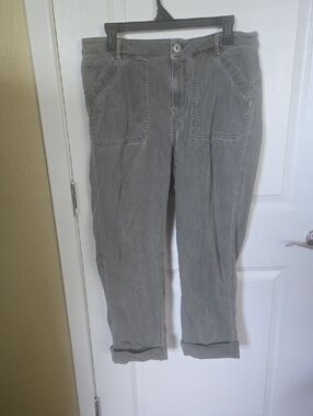 J. jill Grey Jeans with Branded Silver Button